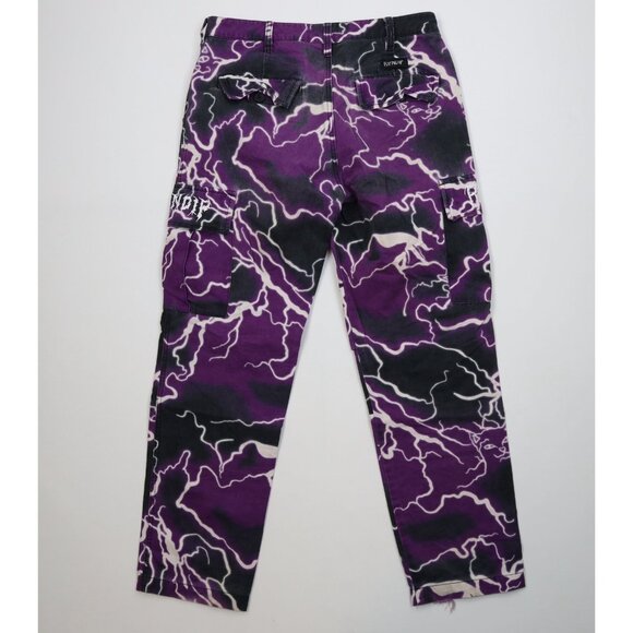 Vintage Y2K Streetwear Mens 32x29 Distressed Cat Lightning Cargo Pants Cotton - Picture 13 of 16